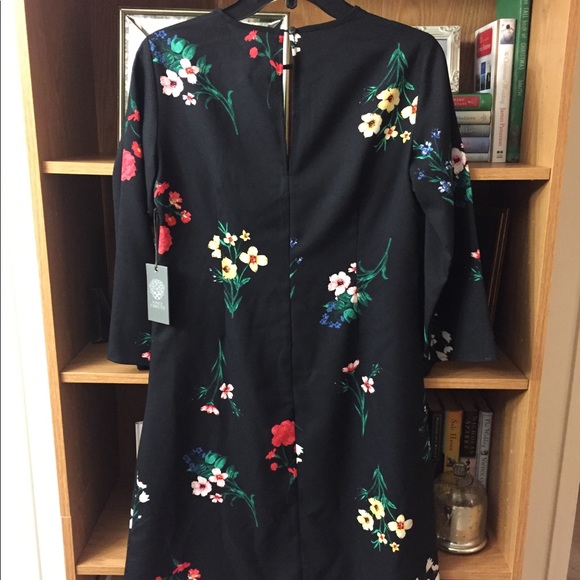 Vince Camuto Black Floral Dress, Sz 4, NWT - Picture 5 of 6